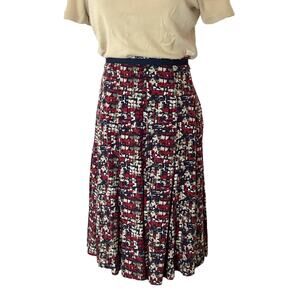 Christopher & Banks Rayon Skirt Size 10 Petite Below Knee Midi Length Abstract